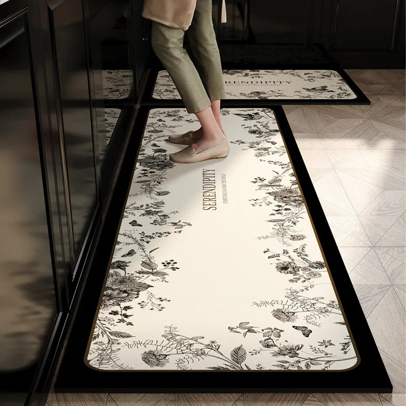 Kitchen Floor Rug – Anti-Slip, Oil-Proof, Water-Absorbing & Dirt-Resistant Waterproof Door Mat for Home