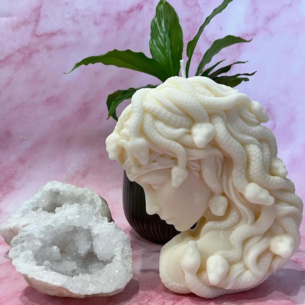 DIY Medusa Head Silicone Mold – Greek Mythology Sculpture Wax & Aromatherapy Soap Mold
