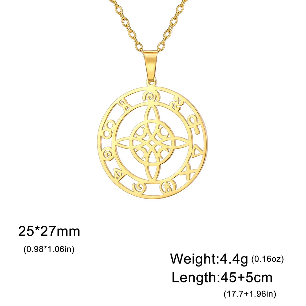 🛡️ Ancient Greek Mythology Witch Knot Necklace – Stainless Steel Protection Amulet for Women | Wiccan & Spiritual Jewelry