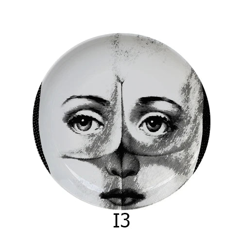 🎭 Artful Facial Decoration Ceramic Plate - European Style Display