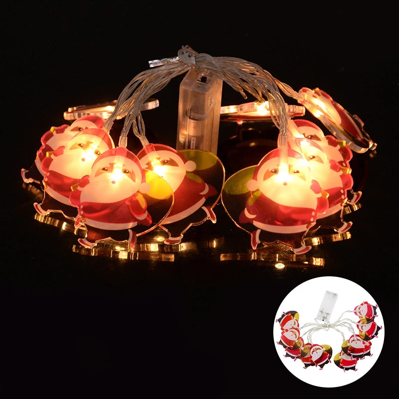 🎄🎅 Sparkle & Shine! Santa & Snowflake Christmas LED String Lights 🌟