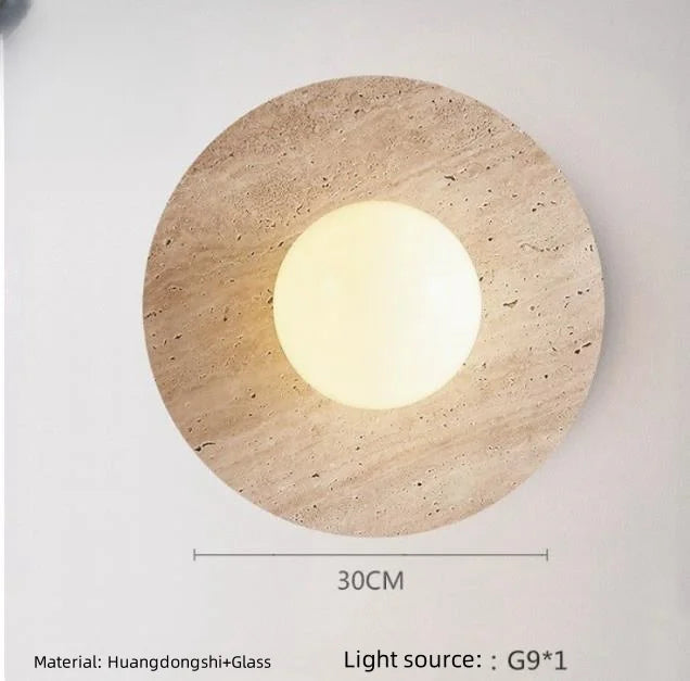 Natural Stone LED Wall Sconce – Semi-Circle Mood Light for Modern Home Interiors