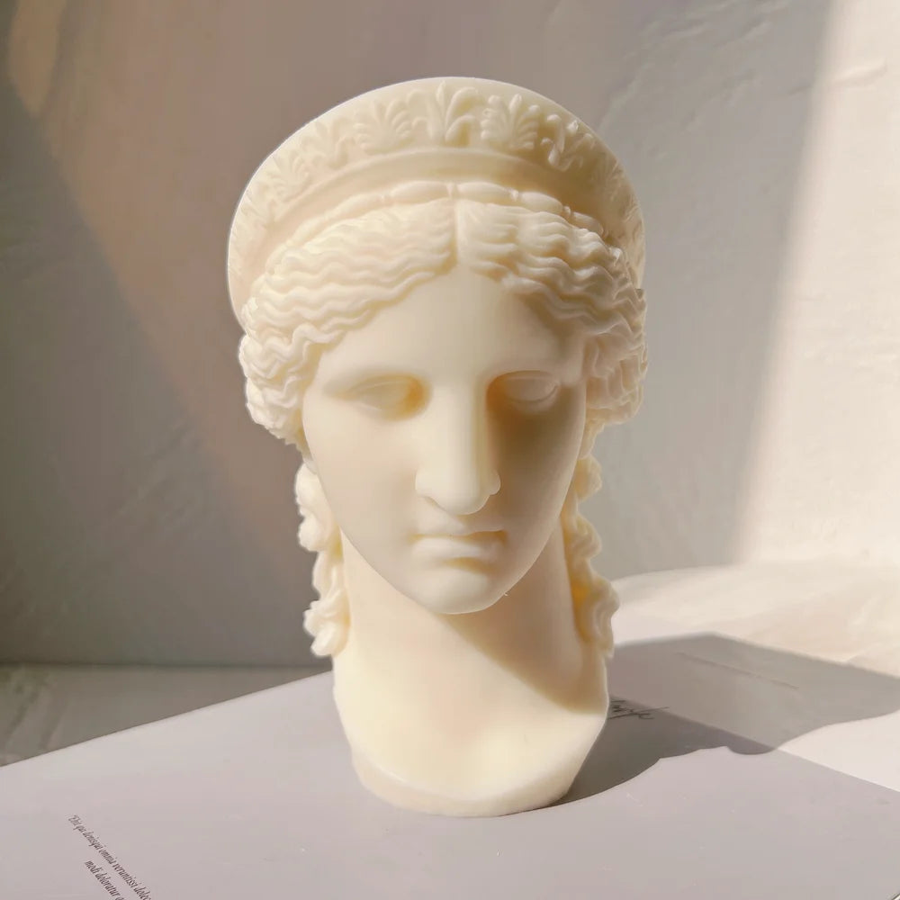🕯️ Hera Statue Candle Mold – Greek Mythology Goddess Silicone Mould for Wax, Soap, Resin & Plaster Crafts