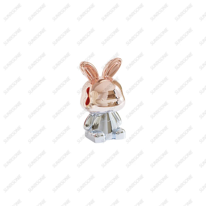 Long-Eared Rabbit Figurine – Decorative Bunny Statue for Home, Center Console & Ornaments