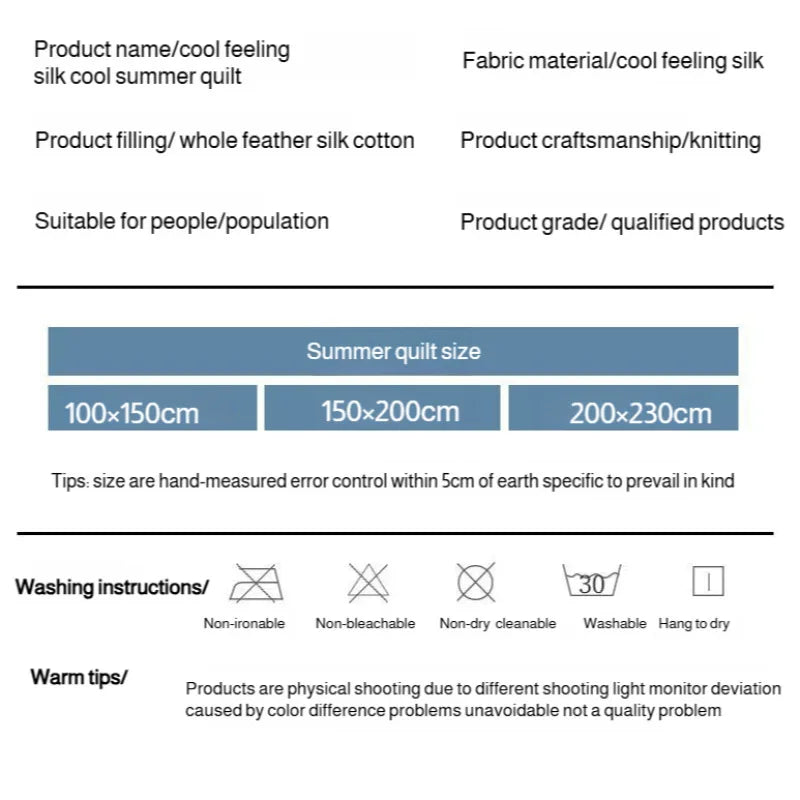 Summer Cooling Thin Quilt – Comfortable, Machine Washable Blanket for Office Nap & Sofa
