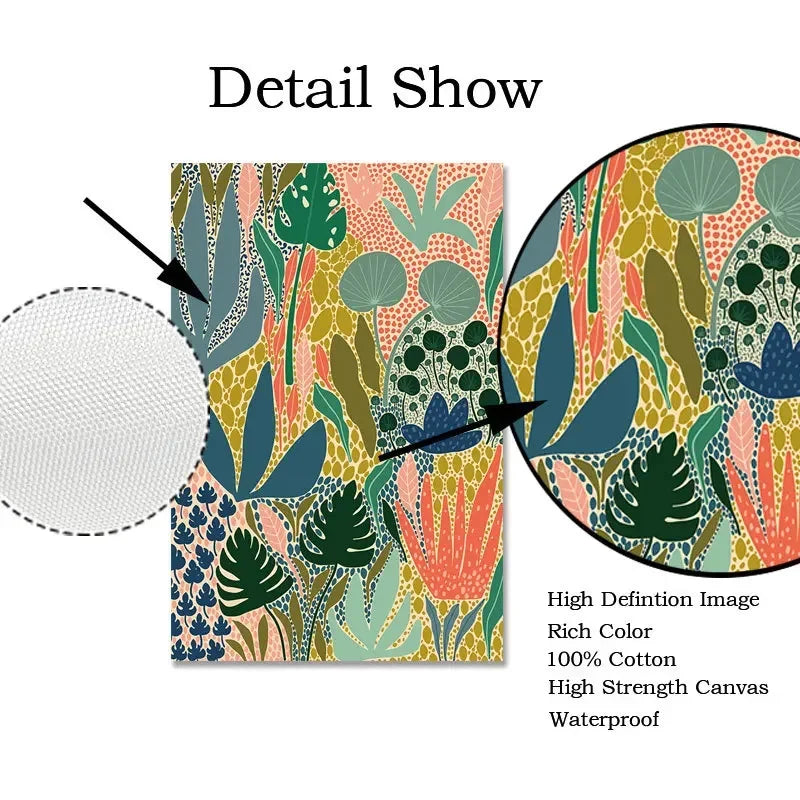 Contemporary Abstract Wall Art – Flower Vase & Girl Canvas for Living Room Decor