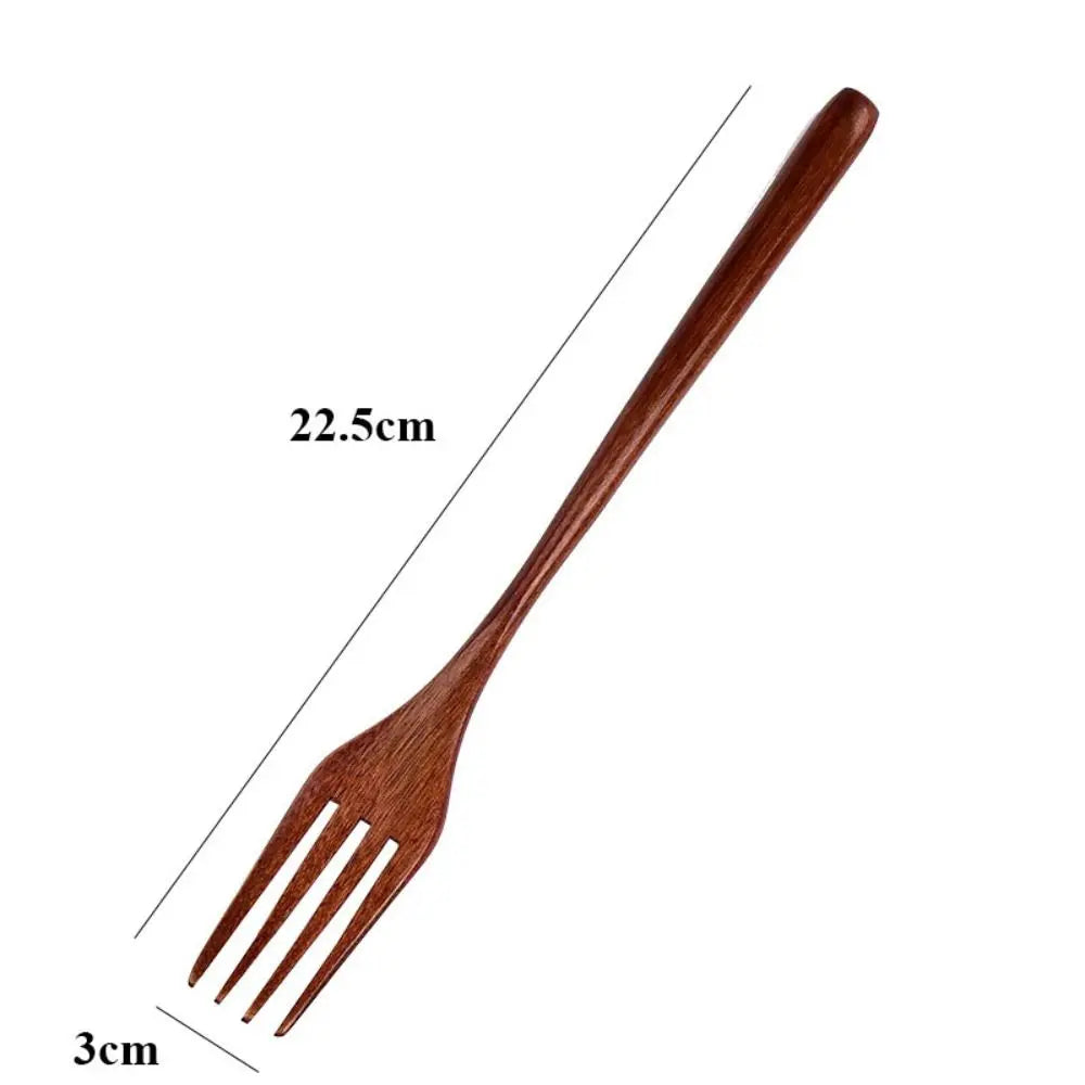 Eco-Friendly Wooden Spoon and Fork – Dinnerware & Kitchen Utensils for Rice, Soup, and Cereal