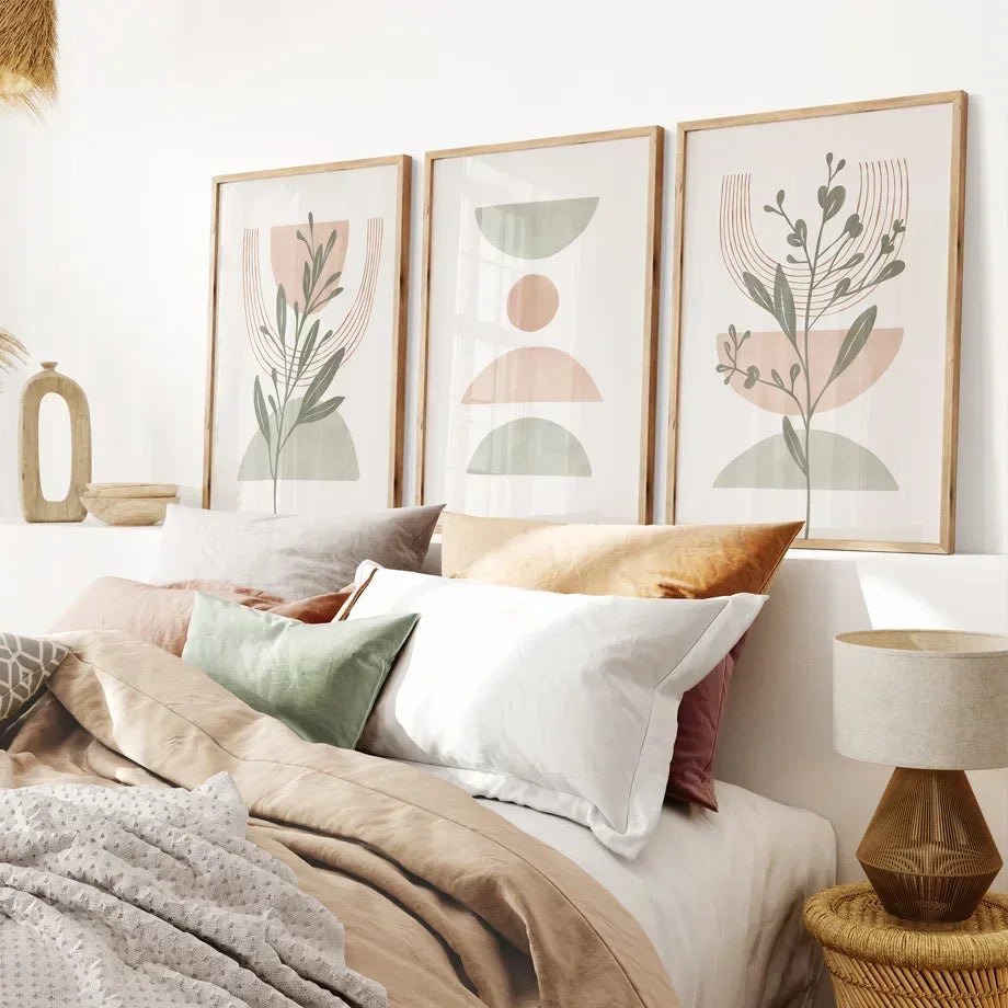 Geometric Leaf Line Wall Art – HD Canvas Print