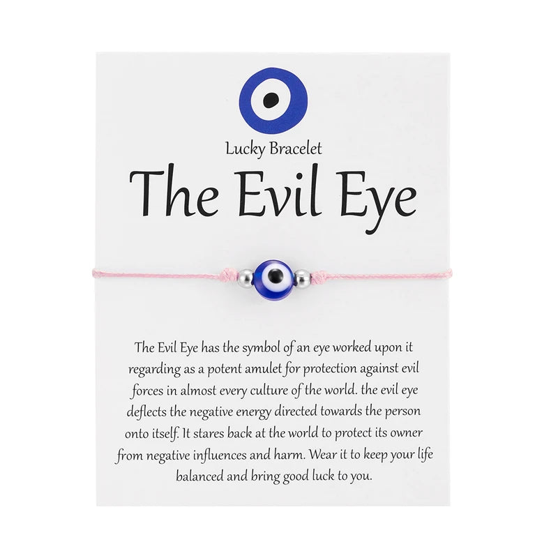 Unisex Evil Eye Amulet Bracelet – Blue Wax Rope, Adjustable & Lucky Friendship Jewelry