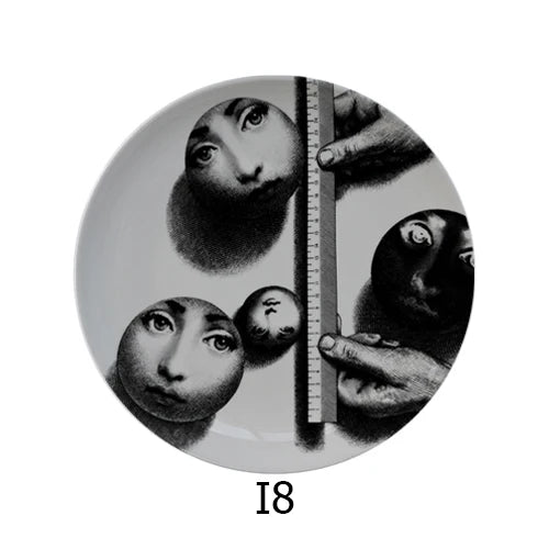 🎭 Artful Facial Decoration Ceramic Plate - European Style Display