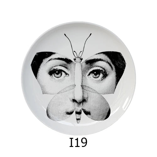 🎭 Artful Facial Decoration Ceramic Plate - European Style Display