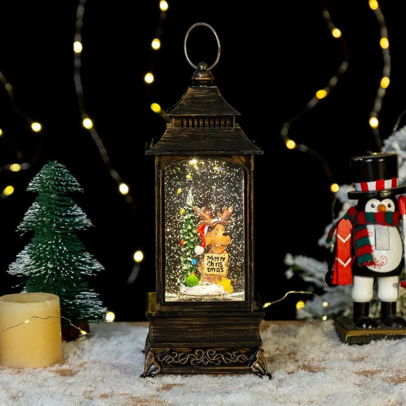 🎶 LED Christmas Lantern Music Boxes with Crystal Snowfall ❄️
