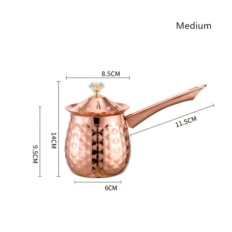 Greek Style Coffee Pot – Stainless Steel Small Milk Warmer with Handle