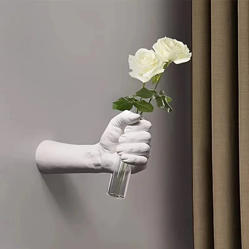 Handmade Resin Wall Vase – Geometric Art Decor for Flowers