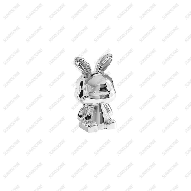 Long-Eared Rabbit Figurine – Decorative Bunny Statue for Home, Center Console & Ornaments