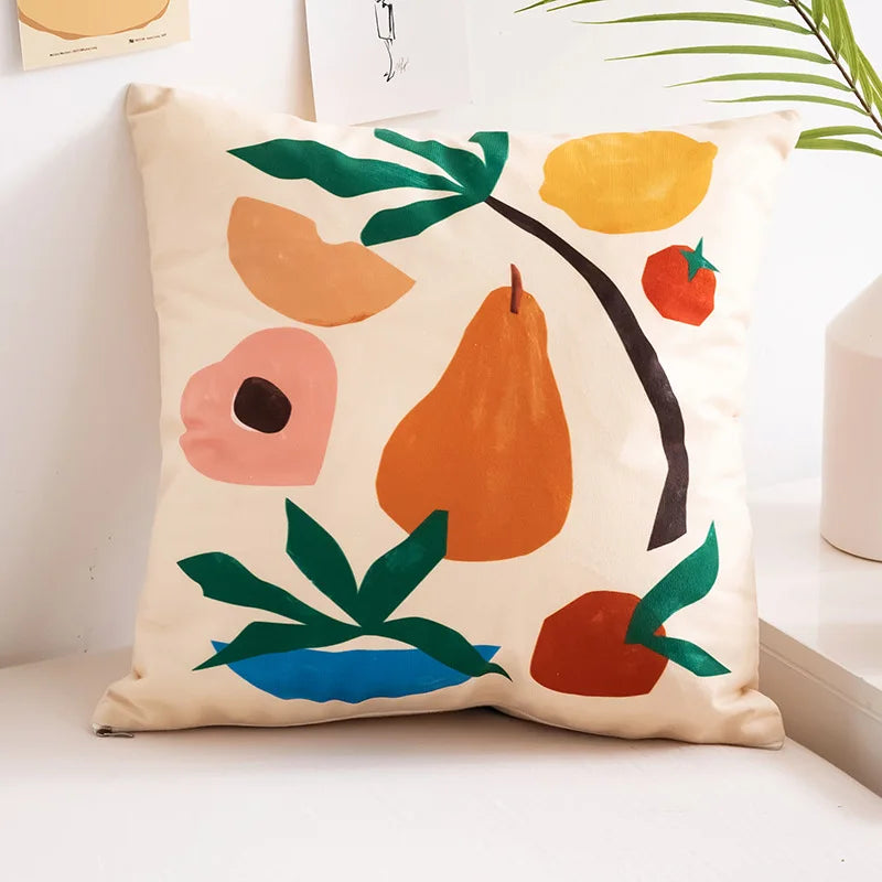 Minimalist Fruit Pattern Cushion Cover – Decorative Pillow Case for Living Room Sofa