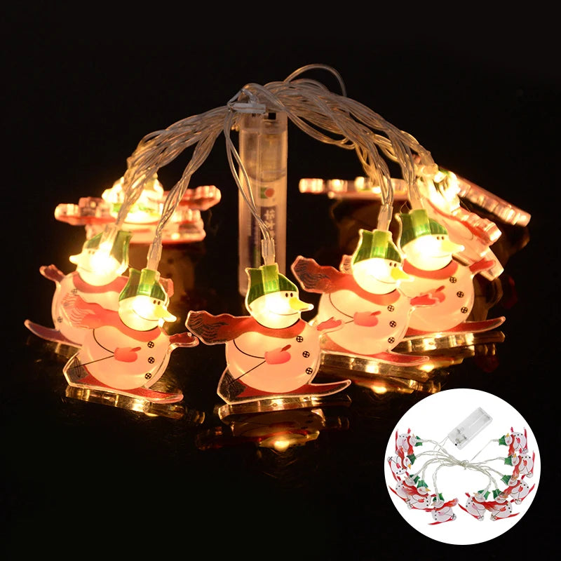 🎄🎅 Sparkle & Shine! Santa & Snowflake Christmas LED String Lights 🌟