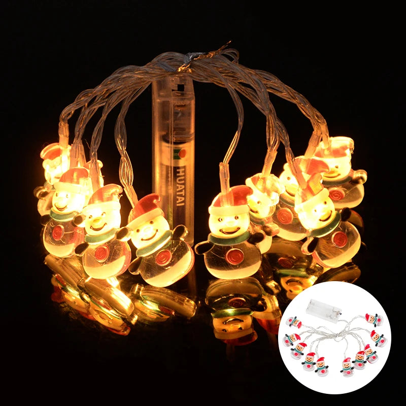 🎄🎅 Sparkle & Shine! Santa & Snowflake Christmas LED String Lights 🌟
