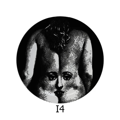 🎭 Artful Facial Decoration Ceramic Plate - European Style Display