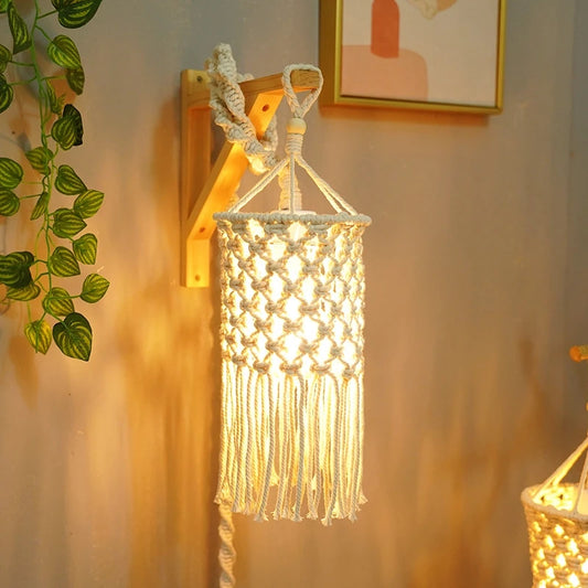 🌙 Hand-Woven Macramé Cotton Lampshade (Boho DIY Decor) ✨