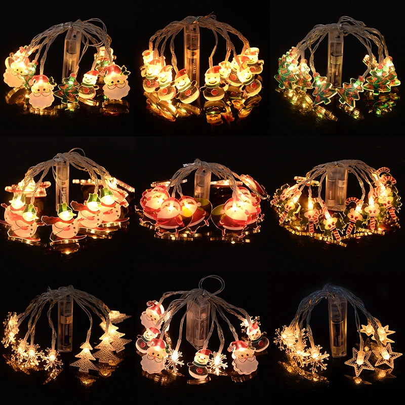 🎄🎅 Sparkle & Shine! Santa & Snowflake Christmas LED String Lights 🌟