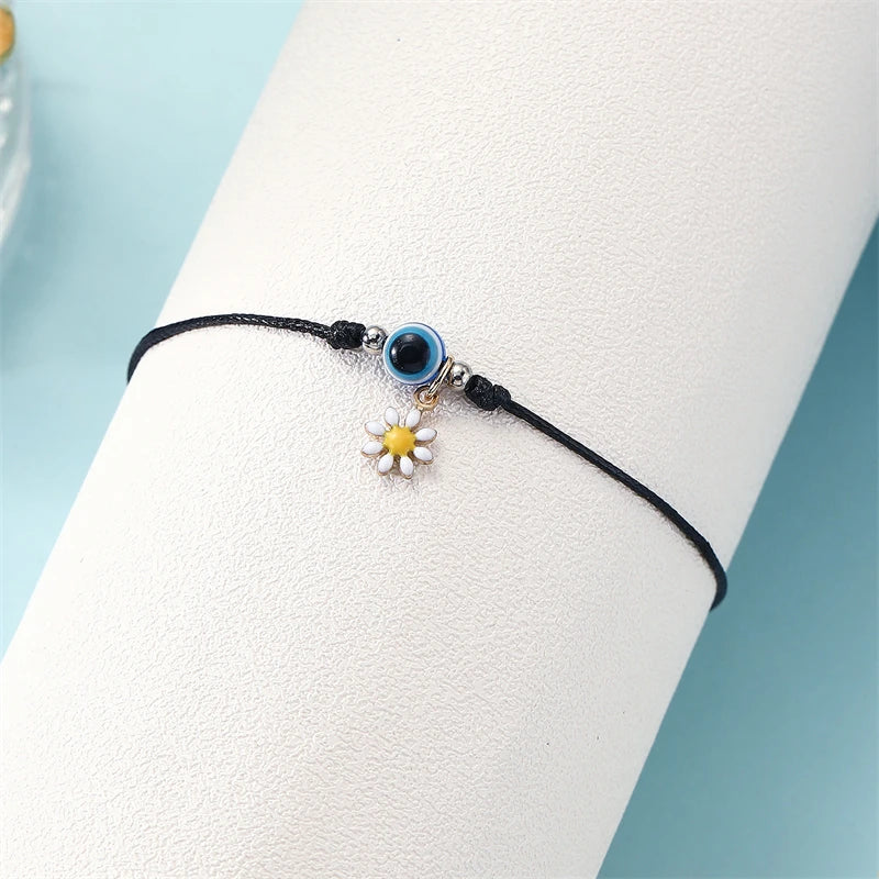 Unisex Evil Eye Amulet Bracelet – Blue Wax Rope, Adjustable & Lucky Friendship Jewelry