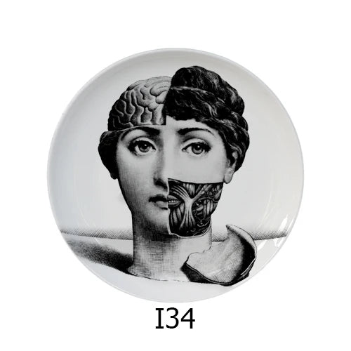🎭 Artful Facial Decoration Ceramic Plate - European Style Display