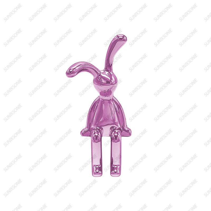Long-Eared Rabbit Figurine – Decorative Bunny Statue for Home, Center Console & Ornaments