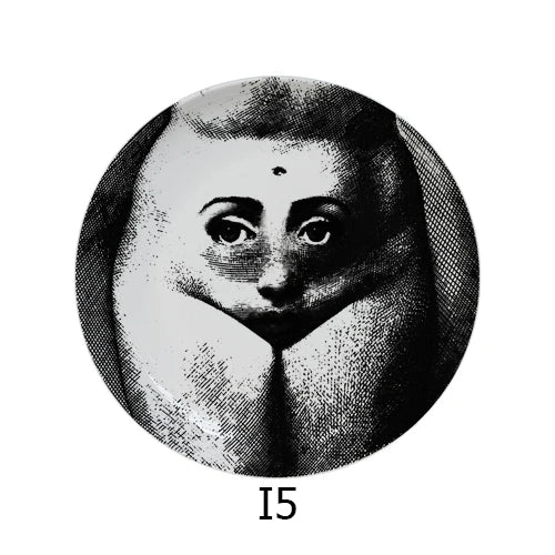 🎭 Artful Facial Decoration Ceramic Plate - European Style Display