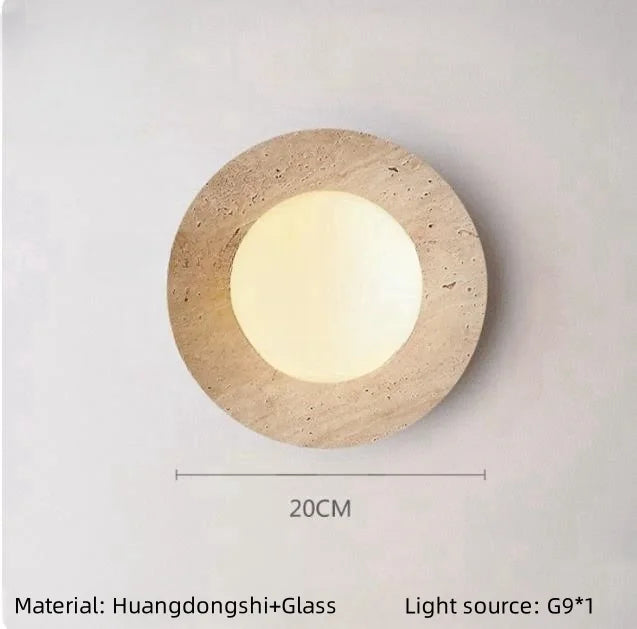 Natural Stone LED Wall Sconce – Semi-Circle Mood Light for Modern Home Interiors