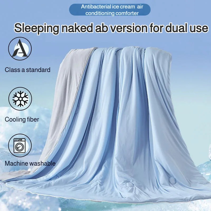 Summer Cooling Thin Quilt – Comfortable, Machine Washable Blanket for Office Nap & Sofa