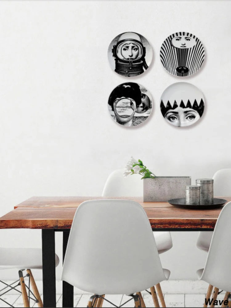 🎭 Artful Facial Decoration Ceramic Plate - European Style Display
