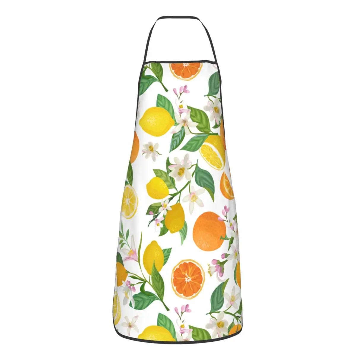 Custom Sicilian Tiles Summer Fruit Apron – Oranges & Lemons Bib for Women & Men, Unisex Kitchen Cooking Tablier