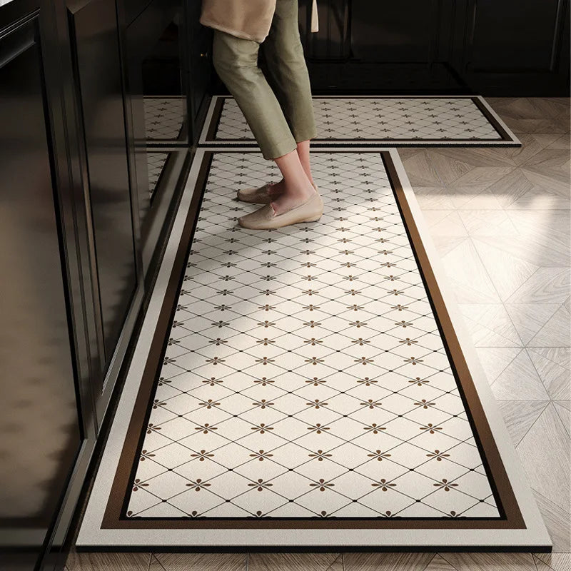 Kitchen Floor Rug – Anti-Slip, Oil-Proof, Water-Absorbing & Dirt-Resistant Waterproof Door Mat for Home