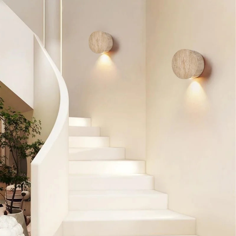 Natural Stone LED Wall Sconce – Semi-Circle Mood Light for Modern Home Interiors
