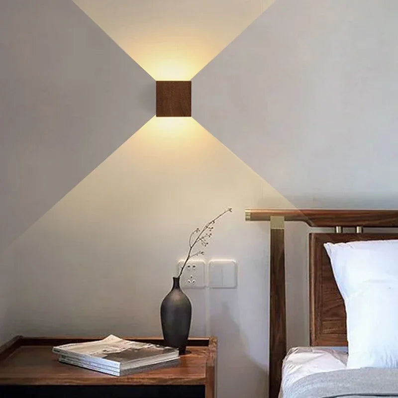 🪵 Artistic Wood Grain Wall LED Lamp (Up & Down Lighting) ✨