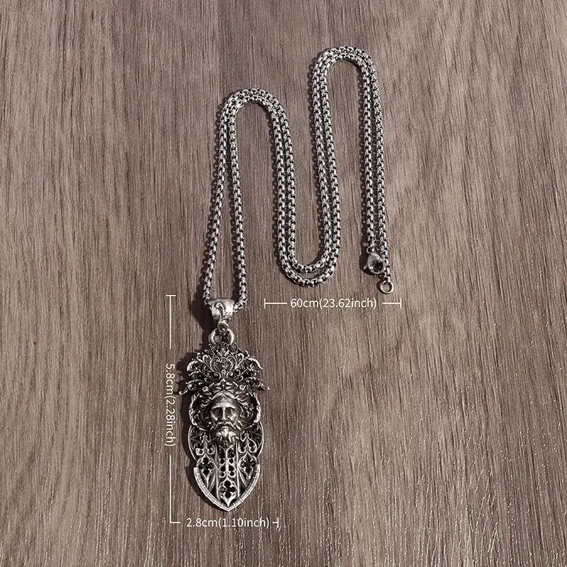 Ancient Greek Zeus Pendant –  Necklace, Retro Punk Mythology Jewelry for Men & Women Gift