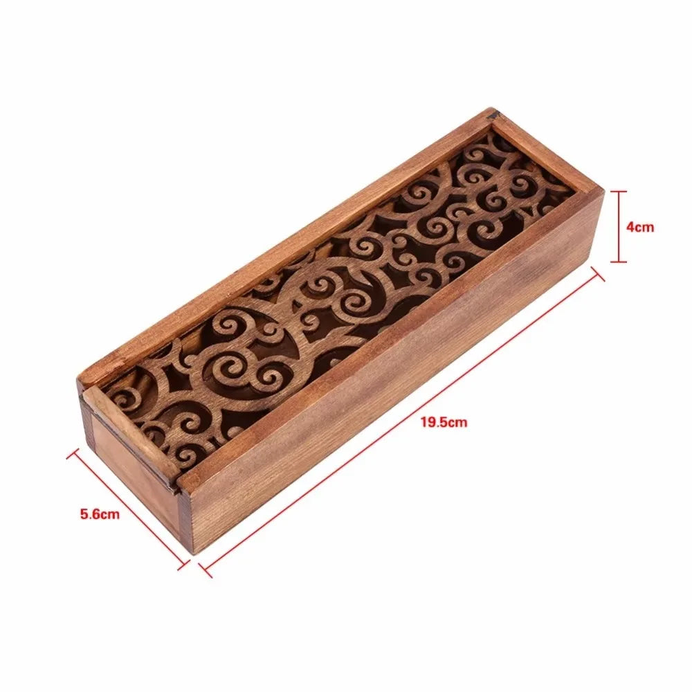 🏷️ Product Title:  Portable Wooden Pencil Box – Hollow Retro Multifunctional Stationery Case – Durable Desk Organizer & Storage Accessory