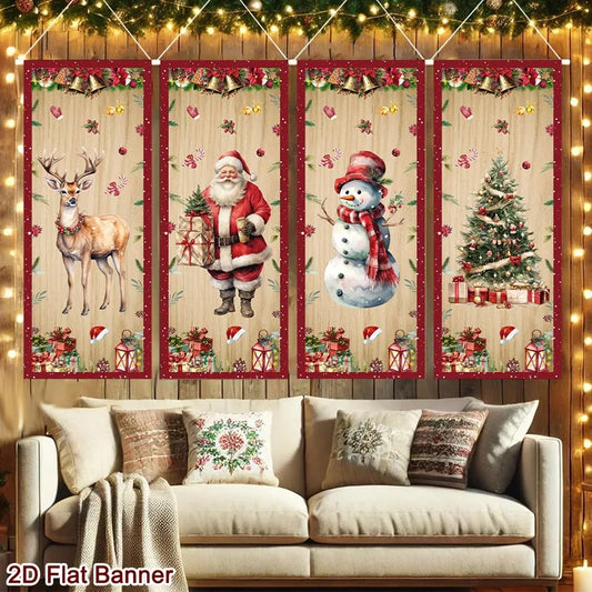🎄🏠 Vintage Christmas Hanging Flag Ornament – Pull Flag Banner for Home, Party & Fireplace Décor 2025–2026 ✨🎅