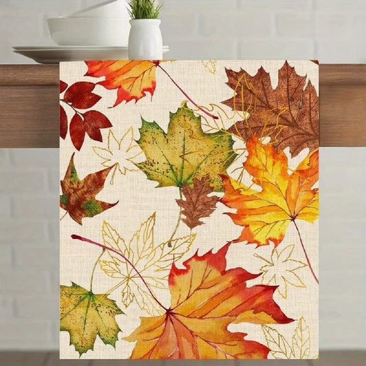 Autumn Delight: Fallen Leaves Table Runner