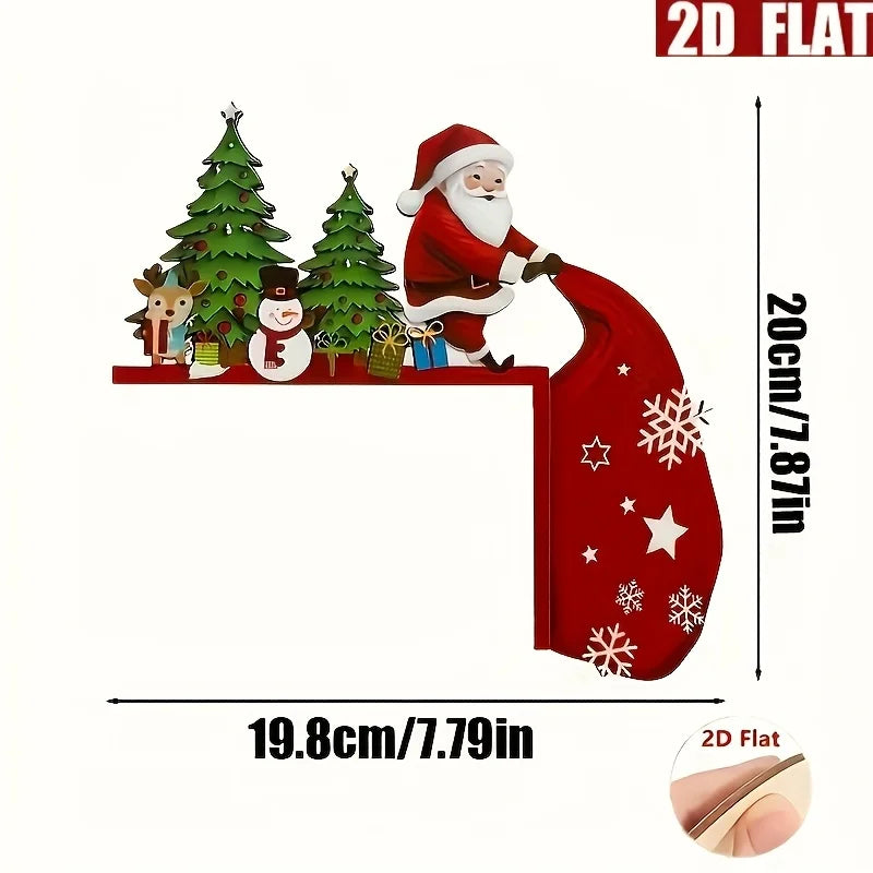 Charming Wooden Christmas Door Corner Decor (1pc) 🎅🦌⛄ | Santa, Reindeer & Snowman Accent