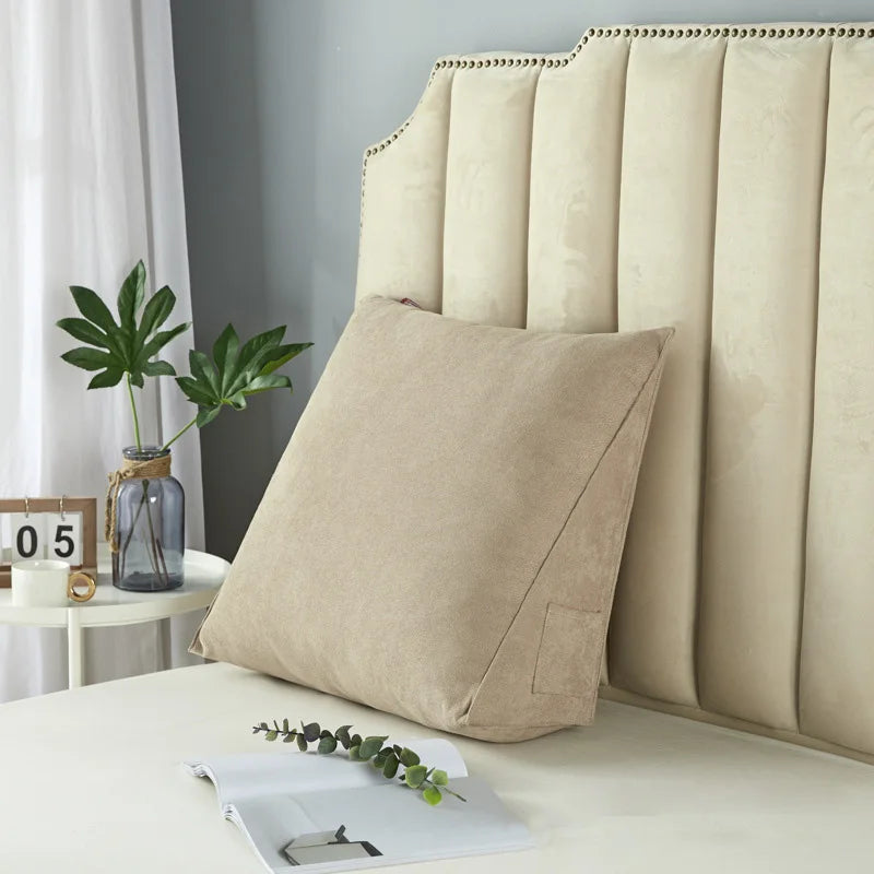 Triangular Reading Pillow with Removable Cover – Bed Rest Wedge Pillow for Back Support