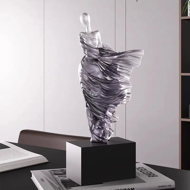 Modern Abstract Resin Sculpture – Tabletop Art for Living Room or Workspace