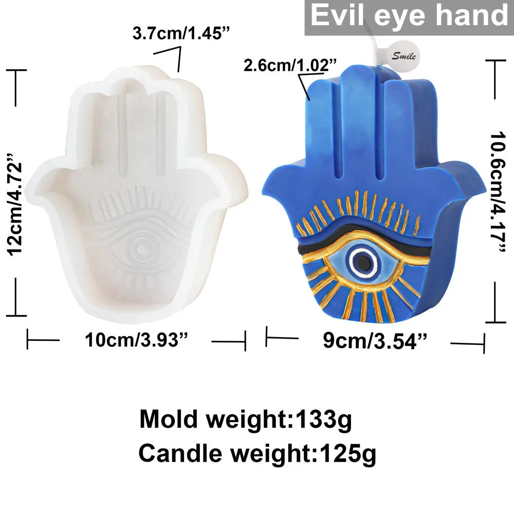 Greek Evil Eye Candle Mold – Spooky Silicone Mold for Resin, Plaster & Wax Creations