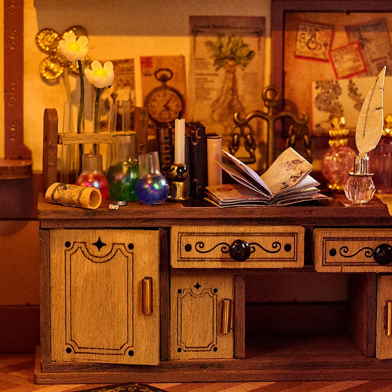 Wooden 3D Miniature Model Kit with Furniture | Magic Cabin Dollhouse Gift for Friends