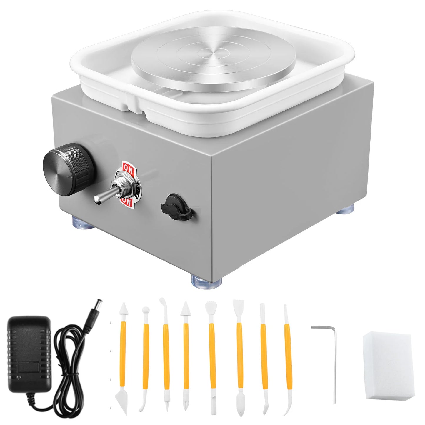 DIY Electric Pottery Wheel Set – Dual Turntables, Clay Tools & ABS Basin for Beginners
