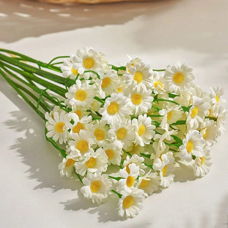 White Daisy Silk Flower Bouquet