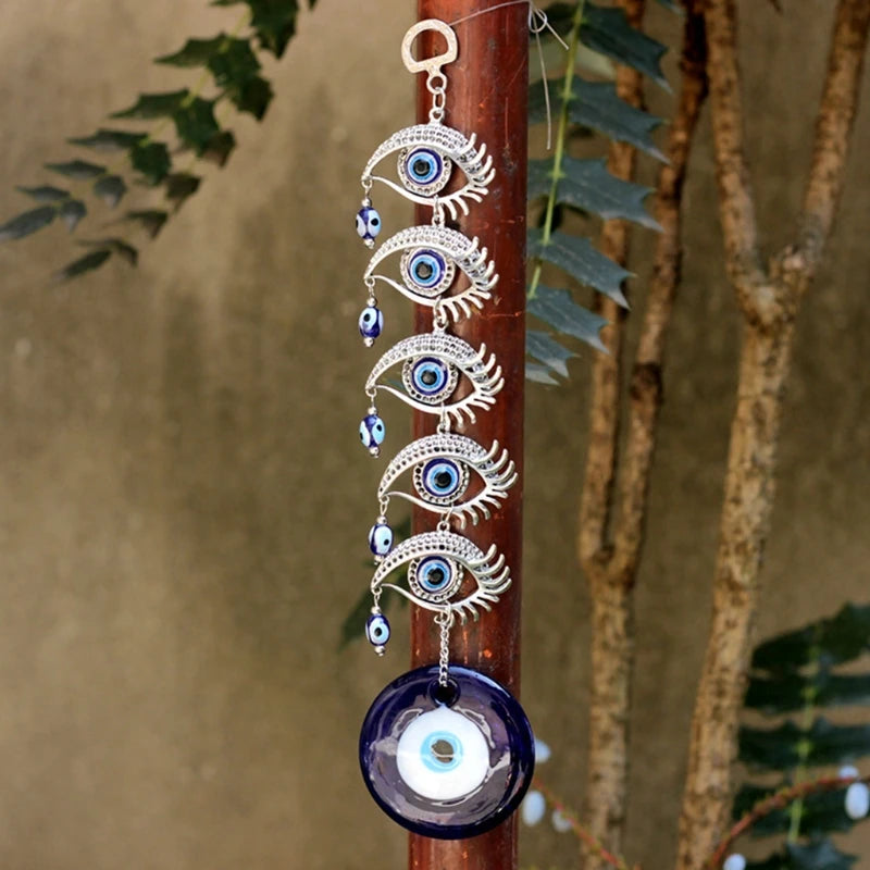 Greek Blue Evil Eye Wall Hanging – Amulet Pendant for Home Decor and Blessing