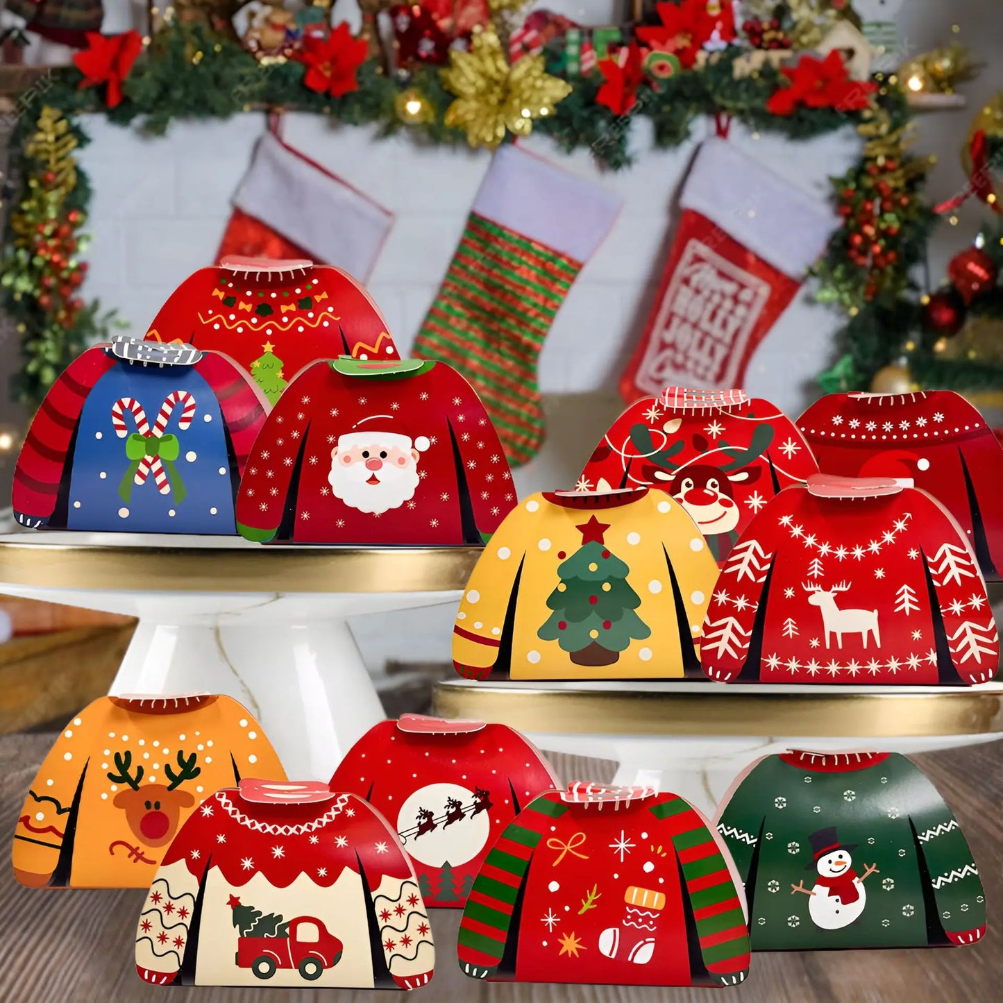 👕 24Pcs Sweater Christmas Candy Boxes - Festive Treat Set
