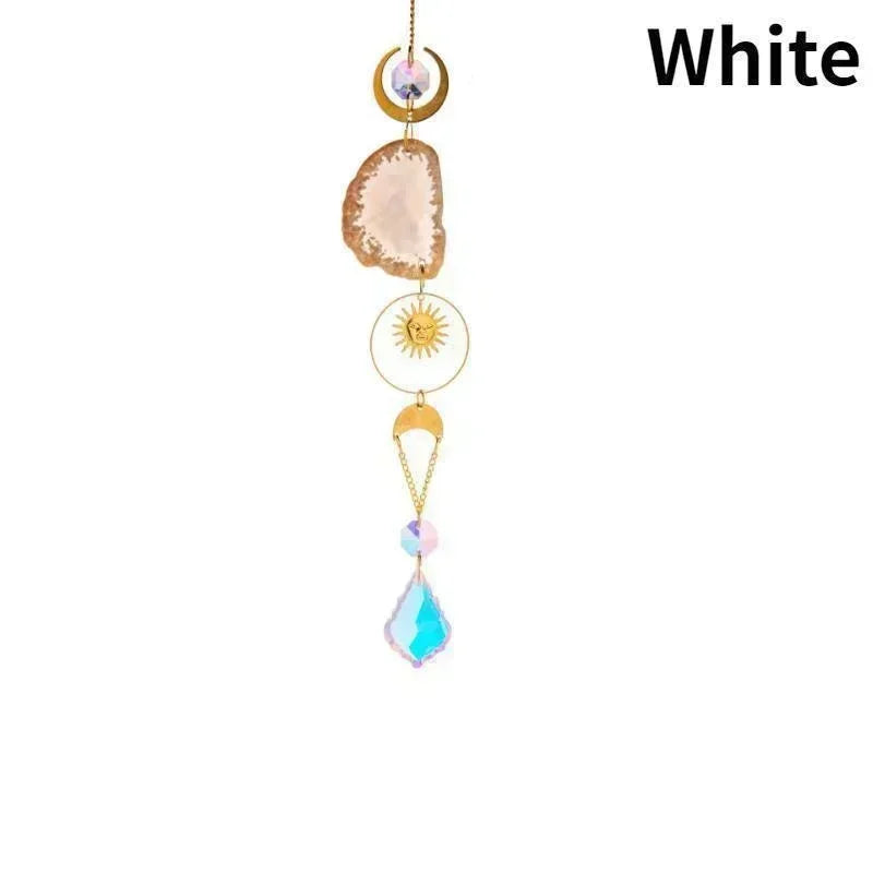Sun & Moon Crystal Suncatcher – Prism Rainbow Hanging Ornament for Window, Garden, and Patio Decoration